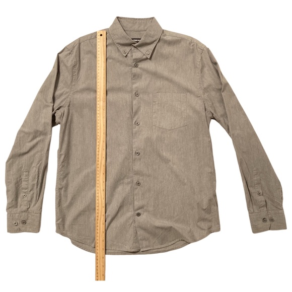 Express Men's Gray Button-Down Shirt – Size M - Picture 10 of 13